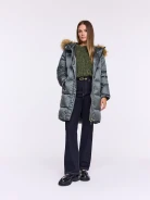 Braided olive sweater with mohair and wool