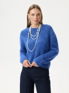 Cornflower blue sweater with alpaca wool