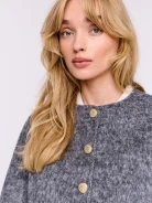 Short boxy jacket made of wool with angora and silk