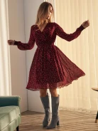 MIDI DRESS WITH ENVELOPE NECKLINE