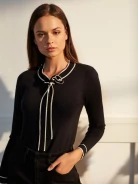 SWEATER WITH BINDING AT THE NECKLINE