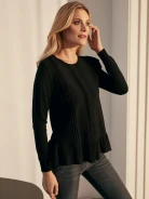 SWEATER WITH RUFFLE ON SHOULDER