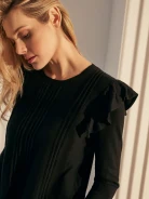 SWEATER WITH RUFFLE ON SHOULDER