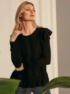 SWEATER WITH RUFFLE ON SHOULDER