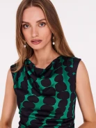 Matching green dress with black pattern