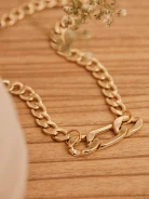 GOLD CHAIN WITH LARGE MESH