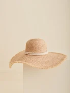 STRAW HAT WITH WHITE SASH