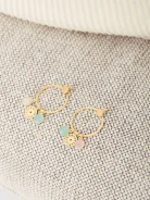 HOOP EARRINGS WITH STONE CHARMS