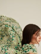 GREEN PATTERNED SCARF