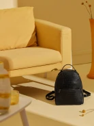 BLACK LEATHER BACKPACK