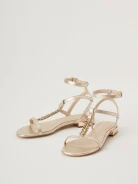 Gold sandals with crystals