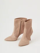 Beige openwork boots