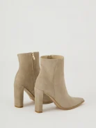 Beige heeled boots