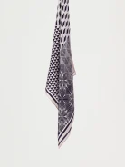 Black and white silk scarf