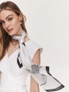 Black and white silk gavroshka