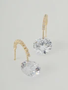 Earrings with light purple zircons