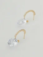 Earrings with light purple zircons