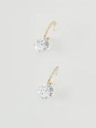Earrings with light purple zircons