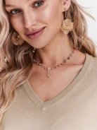 Brass necklace decorated with crystals