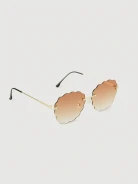 Brown sunglasses with fluted lenses
