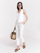 Cream sunglasses with rectangular frames