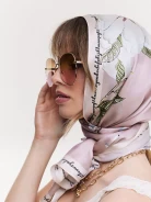 Silk shawl with floral pattern