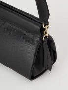 Black leather handbag