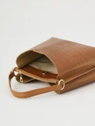 Brown bag with crocodile texture