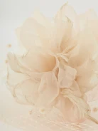 Fascinator in cream color with feathers