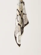 Silk gavroche with patterns in muted colors