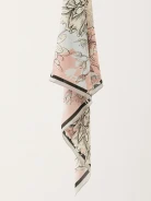Silk large gavroche in floral and insect pattern