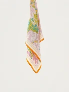 Large silk gavroche in ethnic pattern