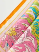 Large silk gavroche in ethnic pattern