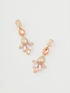 Long earrings with glass ornaments