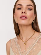 Gold-plated steel necklace with heart-shaped pendant