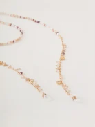 Long necklace with glass crystals