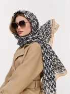 Rectangular shawl in a fine uniform pattern