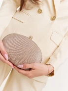 Shell-shaped bag made of shiny material