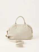 Beige natural leather travel bag