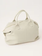Beige natural leather travel bag