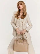 Large handbag in beige color