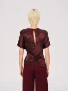 Burgundy satin blouse