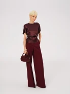 Burgundy satin blouse