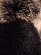 BLACK BEANIE WITH POMPON