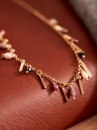 GOLD PLATED NECKLACE WITH CRYSTALS