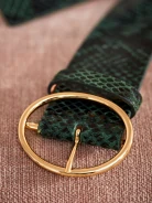 GREEN BELT WITH SNAKE PATTERN