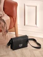 LEATHER BAG EMBOSSED IN CROCODILE PATTERN