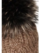 CARAMEL CAP WITH POM-POM