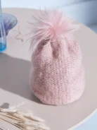 PINK CAP WITH MOHAIR AND WOOL