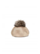 BEŻOWY BERET Z POMPONEM